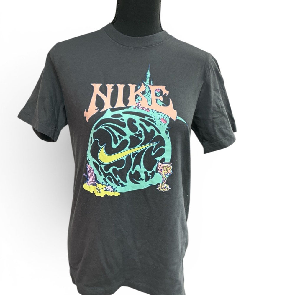 Nike Black Short Sleeve Tee with Pastel Neon Graphic